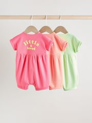 Multi Bright Colour Baby Rompers 3 Pack - Image 5 of 14