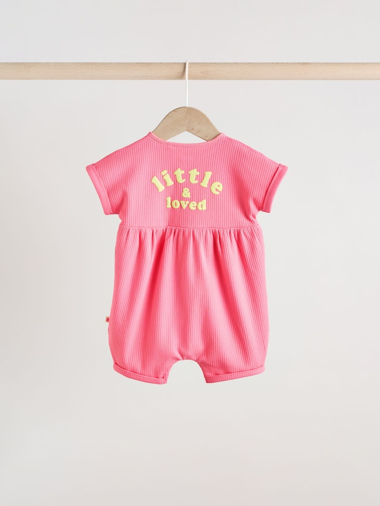 Multi Bright Colour Baby Rompers 3 Pack - Image 6 of 14