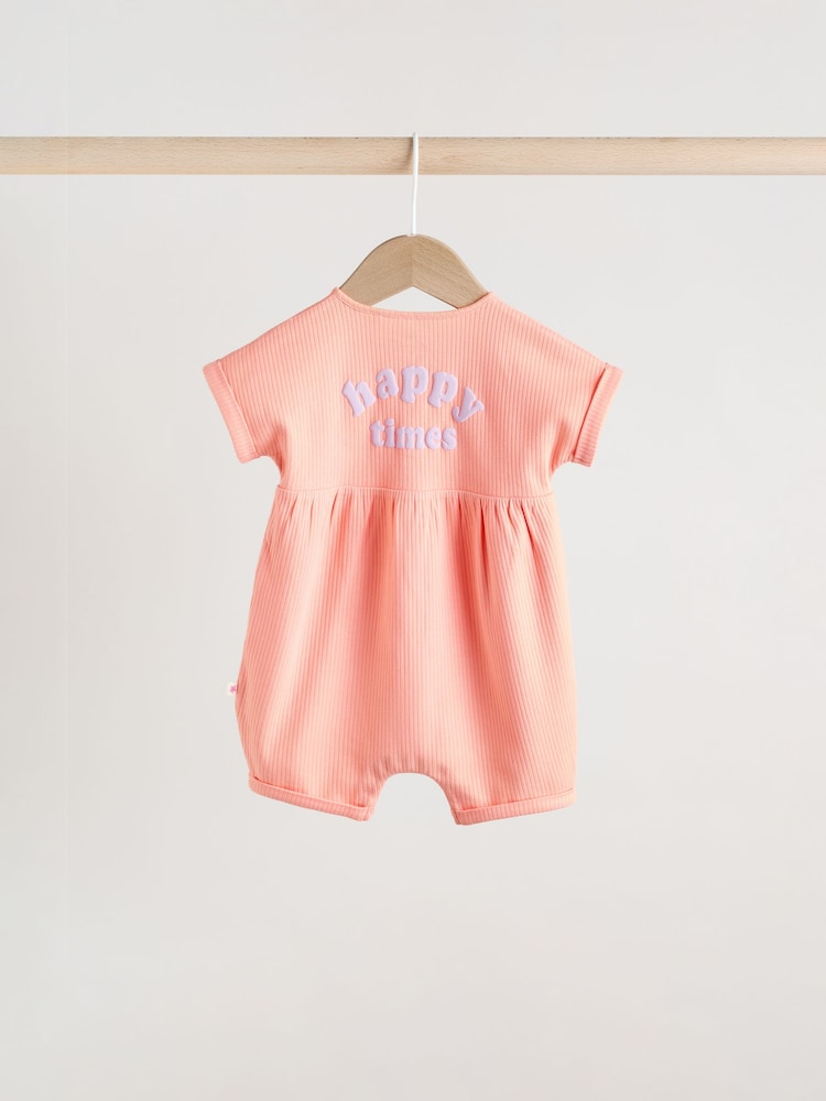 Multi Bright Colour Baby Rompers 3 Pack - Image 7 of 14
