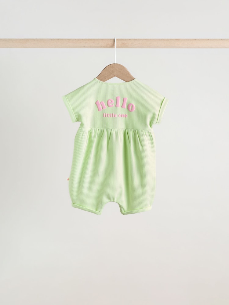 Multi Bright Colour Baby Rompers 3 Pack - Image 8 of 14