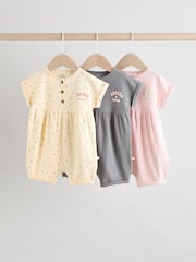 Slogan Mono and Pink Baby Rompers 3 Pack - Image 1 of 1