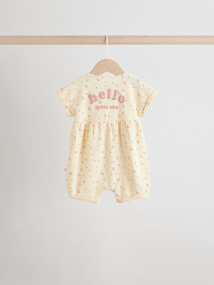 Slogan Mono and Pink Baby Rompers 3 Pack - Image 6 of 14