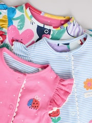 Multi Floral and Stripe Print Baby 100% Cotton Rompers 3 Pack - Image 8 of 12
