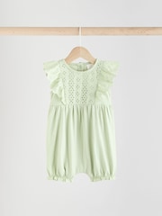 Sage Green Baby Bloomer Rompers 3 Pack - Image 3 of 11