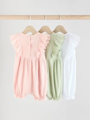 Sage Green Baby Bloomer Rompers 3 Pack - Image 5 of 11