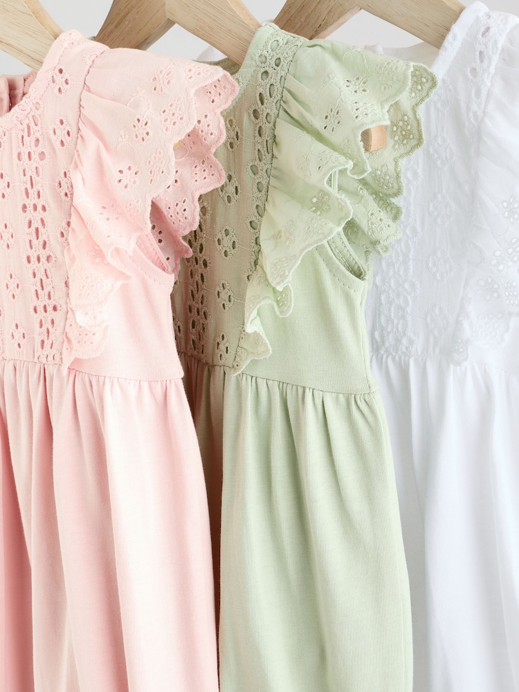 Sage Green Baby Bloomer Rompers 3 Pack - Image 7 of 11