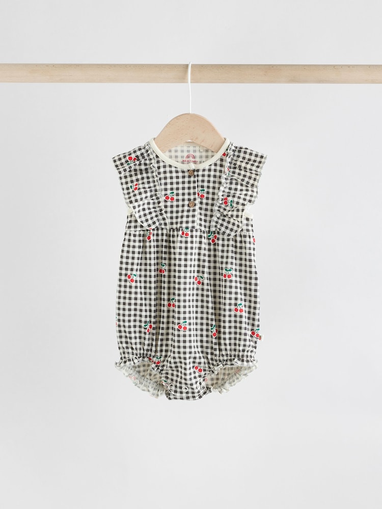 Monochrome Printed Baby Rompers 3 Pack - Image 5 of 11