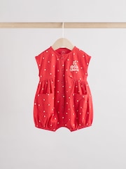 Red and Ecru Cherry Baby Rompers 3 Pack - Image 4 of 12