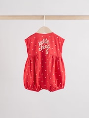 Red and Ecru Cherry Baby Rompers 3 Pack - Image 5 of 12