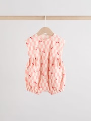 Red and Ecru Cherry Baby Rompers 3 Pack - Image 6 of 12