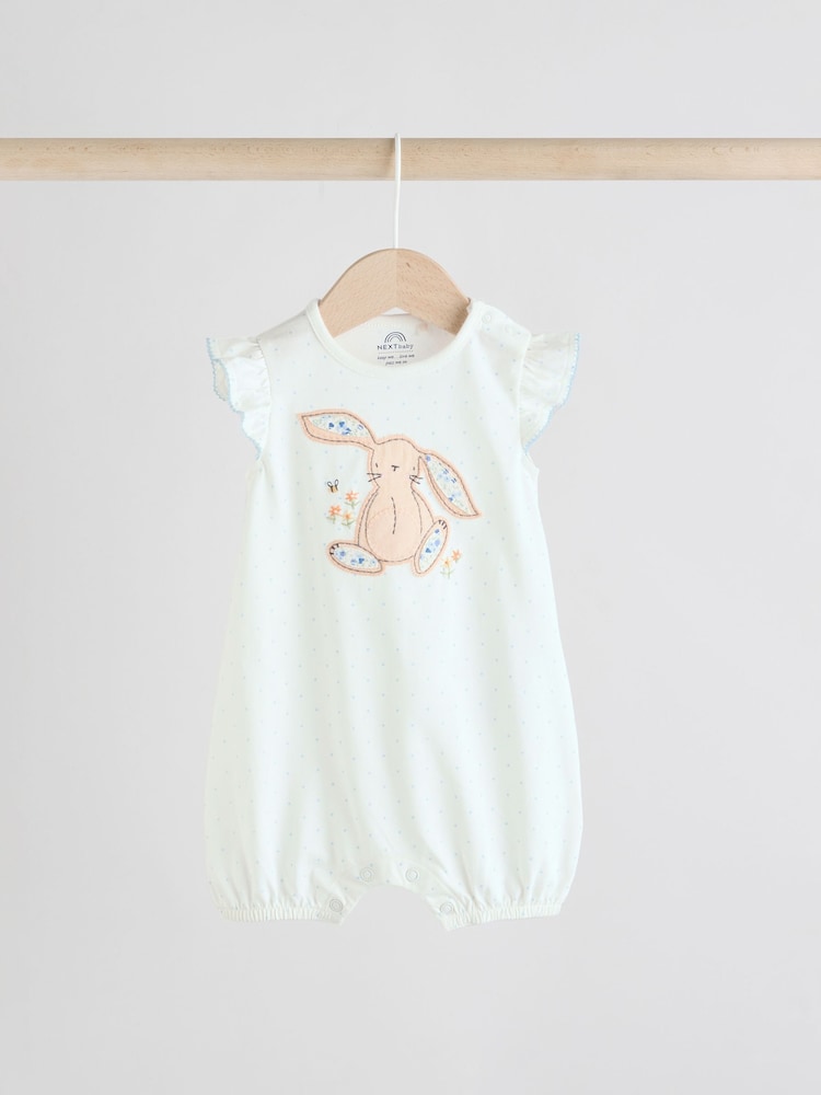 Multi Printed Floral Bunny Rompers 3 Pack - Image 3 of 11