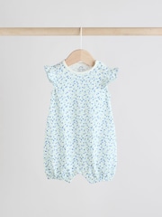 Multi Printed Floral Bunny Rompers 3 Pack - Image 4 of 11