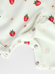 Red and Blue Floral Baby Rompers 3 Pack - Image 12 of 12