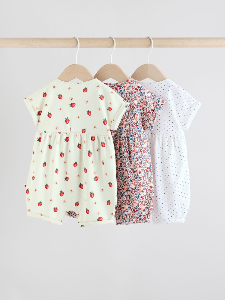 rdeča in modra rožast vzorec - Button Through 3 Pack Baby Rompers - Slika 2 iz 12 rdeča in modra rožast vzorec - Button Through 3 Pack Baby Rompers - Slika 2 iz 12