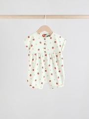 Red and Blue Floral Baby Rompers 3 Pack - Image 3 of 12