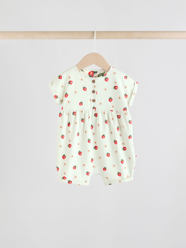 Red and Blue Floral Baby Rompers 3 Pack - Image 3 of 12