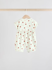 Red and Blue Floral Baby Rompers 3 Pack - Image 4 of 12