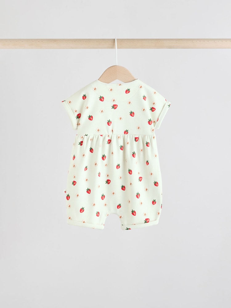 Red and Blue Floral Baby Rompers 3 Pack - Image 4 of 12
