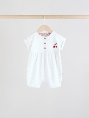 Red and Blue Floral Baby Rompers 3 Pack - Image 6 of 12