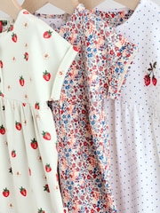 Red and Blue Floral Baby Rompers 3 Pack - Image 7 of 12