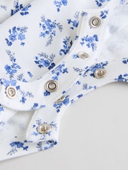 Blue Floral Baby Printed Rompers 3 Pack - Image 10 of 10