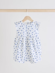 Blue Floral Baby Printed Rompers 3 Pack - Image 3 of 10