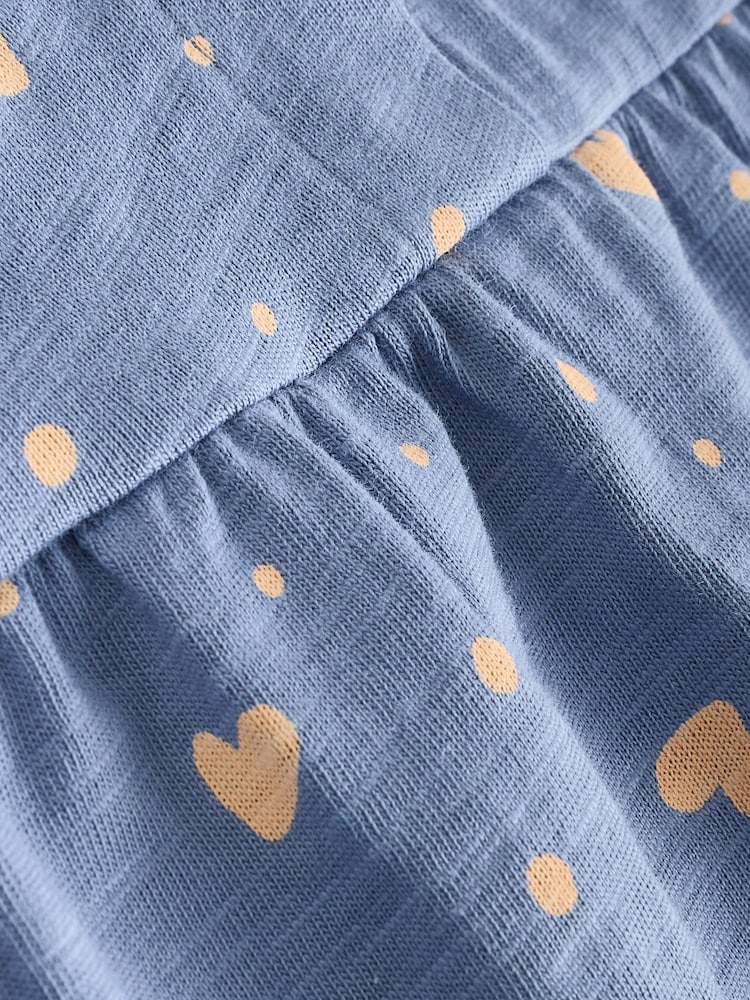 Navy Stripe and Bow Printed 100% Cotton Baby Jersey Rompers 3 Pack - Image 10 of 11