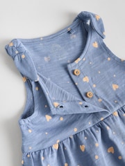 Navy Stripe and Bow Printed 100% Cotton Baby Jersey Rompers 3 Pack - Image 9 of 11