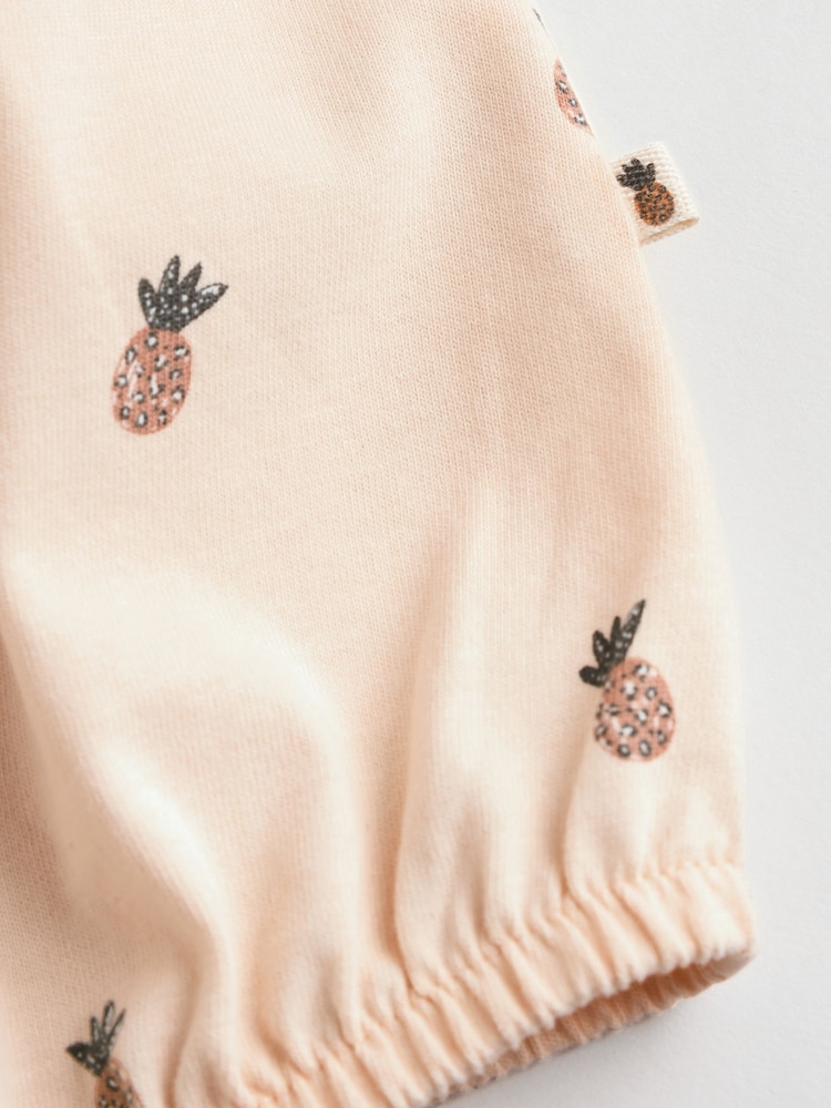 Fruit Printed Frill Sleeve 3 Pack Baby Rompers - Image 9 of 12
