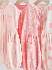 Pink and White Baby Rompers 3 Pack - Image 7 of 11