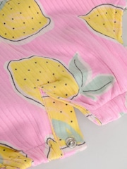 Rosa und weißer Früchteprint - Baby-Strampler mit Trägern, 3er-Pack - Bild 10 von 11
