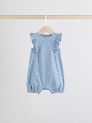 Blaues und weißes Blumenmuster - Bedruckte Baby-Strampler, 4er-Pack - Bild 5 von 11
