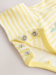Yellow Stripe Lemon Fruit Jersey Baby Romper - Image 6 of 7