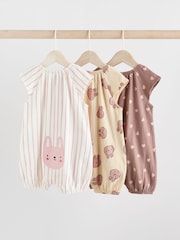 Mokkabraun - Jersey-Strampelanzug für Babys 3er-Pack - Bild 1 von 10