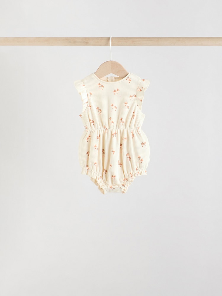 Floral Printed Baby Printed Rompers 4 Pack - Image 6 of 12