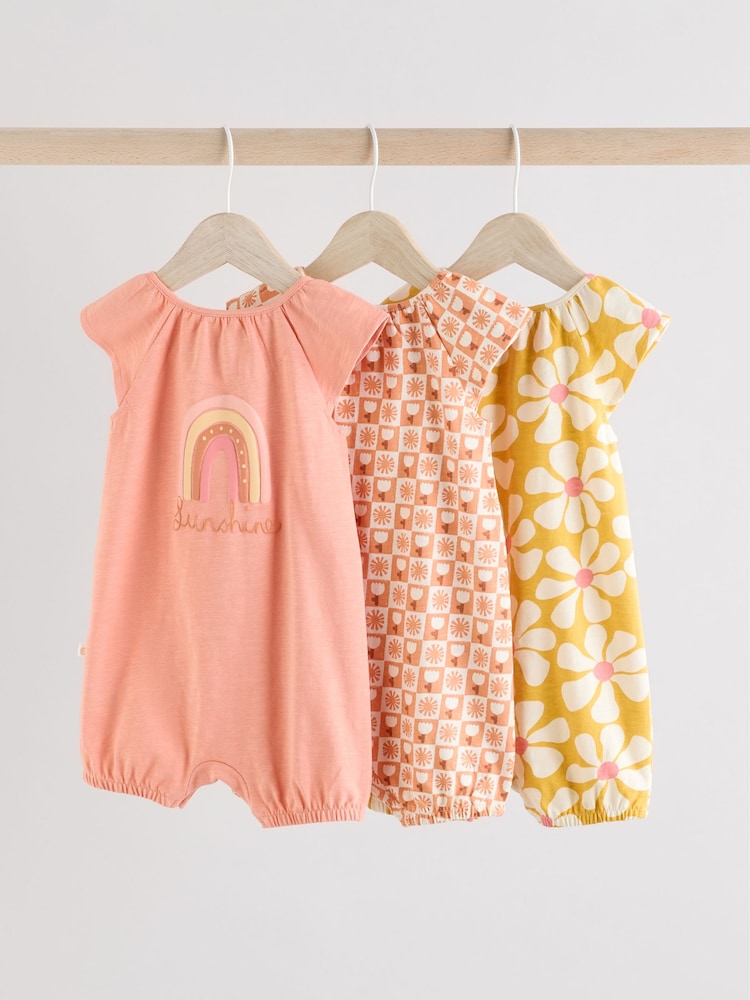 Korallenpink - Jersey-Strampelanzug für Babys 3er-Pack - Bild 2 von 11