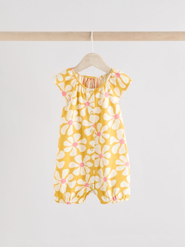 Coral Pink Embroidered Baby 3 Pack Rompers - Image 6 of 11