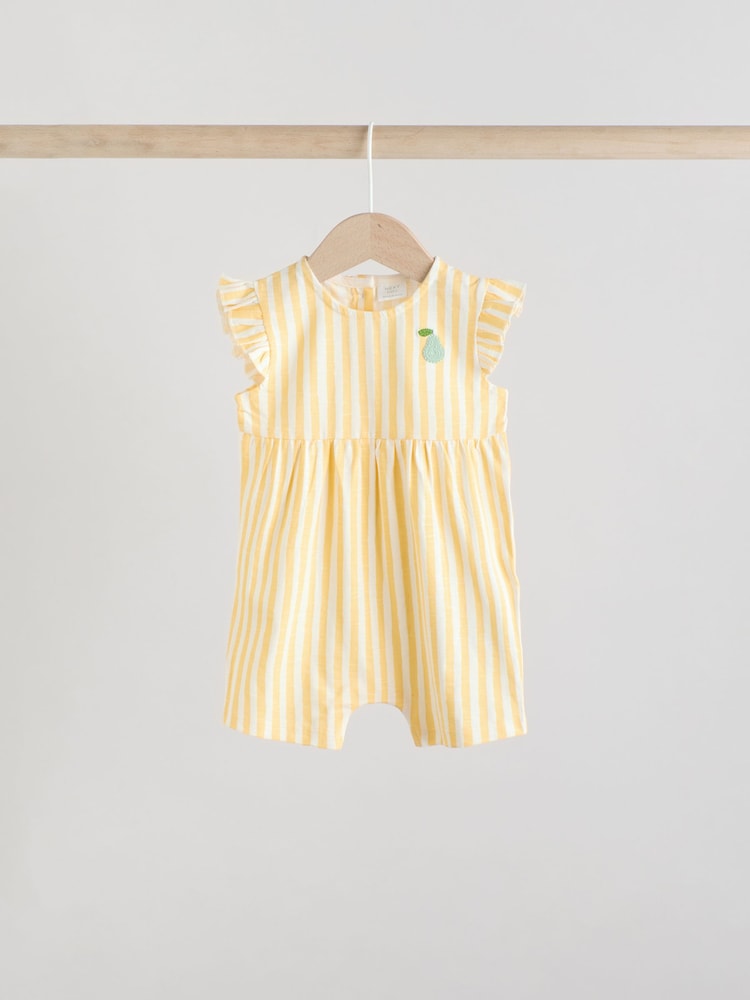 Multi Bright Stripe Baby Printed Rompers 3 Pack - Image 2 of 11