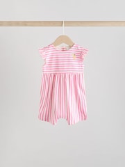 Multi Bright Stripe Baby Printed Rompers 3 Pack - Image 3 of 11