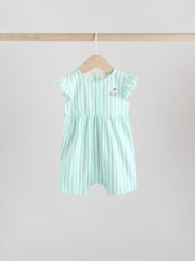 Multi Bright Stripe Baby Printed Rompers 3 Pack - Image 4 of 11