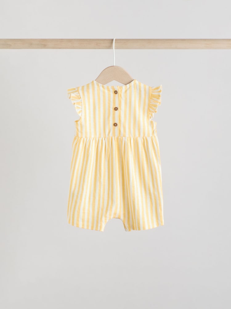 Multi Bright Stripe Baby Printed Rompers 3 Pack - Image 6 of 11