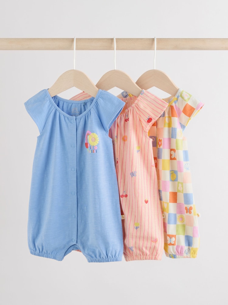 Leuchtend mehrfarbig bedruckt - Jersey-Strampelanzug für Babys 3er-Pack - Bild 1 von 11 Leuchtend mehrfarbig bedruckt - Jersey-Strampelanzug für Babys 3er-Pack - Bild 1 von 11