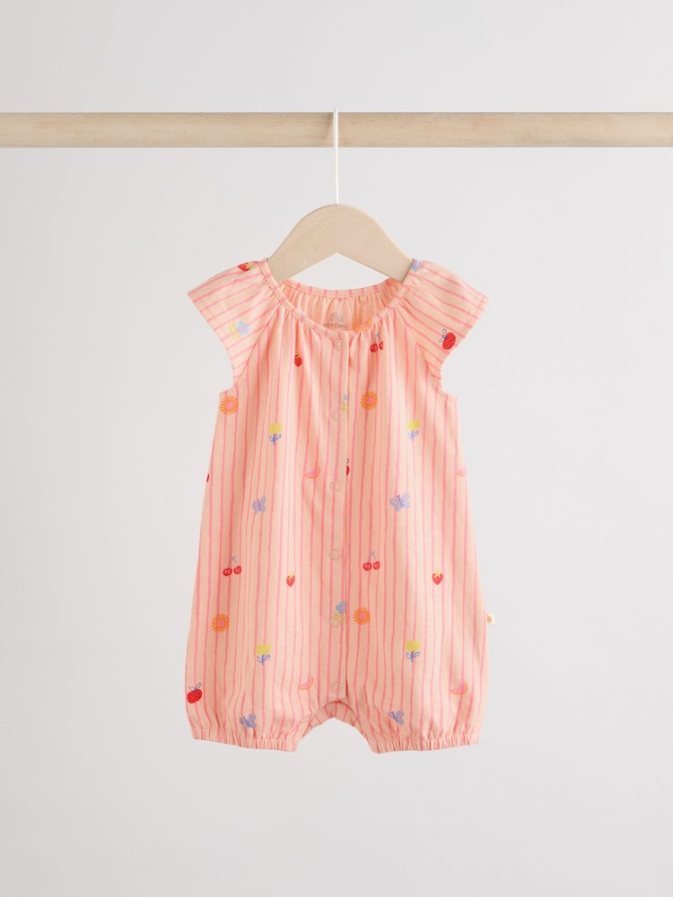 Bright Multi Colour Printed Embroidered Baby 3 Pack Rompers - Image 3 of 11