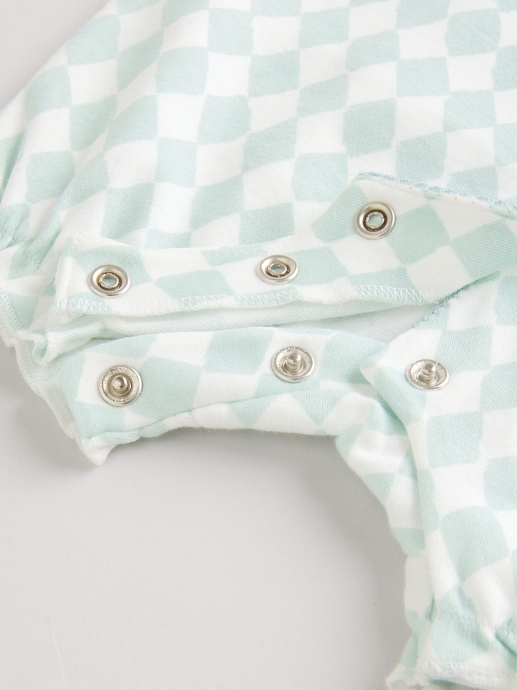 Multi Pastel Animal Print Baby 100% Cotton Rompers 3 Pack - Image 10 of 11