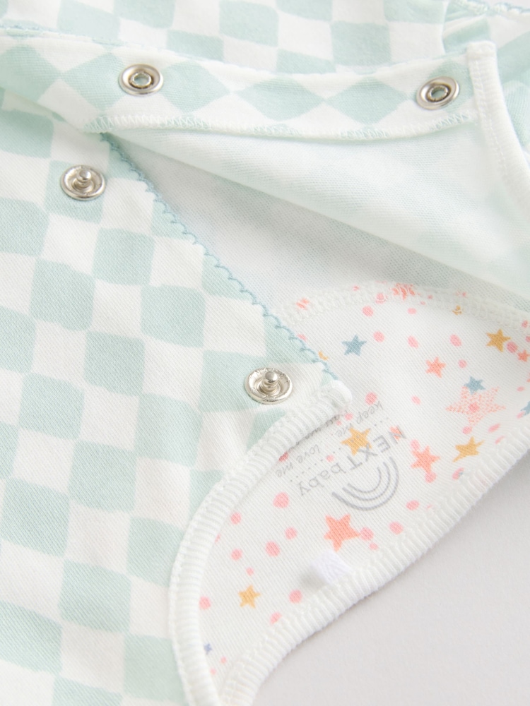 Multi Pastel Animal Print Baby 100% Cotton Rompers 3 Pack - Image 9 of 11