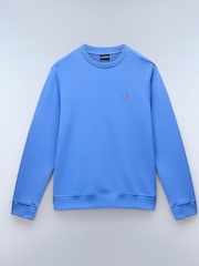 Napapijri Blue Balis Crew Neck 100% Cotton Sweatshirt - Image 4 of 5