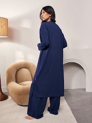 Laura Ashley Seersucker Gamme Long Lounge Cardigan - Image 2 de 8