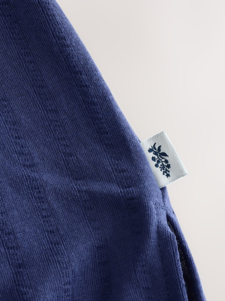 Laura Ashley Blue Seersucker Long Line Lounge Cardigan - Image 8 of 8 Laura Ashley Blue Seersucker Long Line Lounge Cardigan - Image 8 of 8
