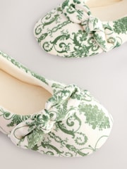 Laura Ashley Green/White Ballet Slippers - Image 5 of 7
