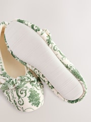 Laura Ashley Green/White Ballet Slippers - Image 7 of 7